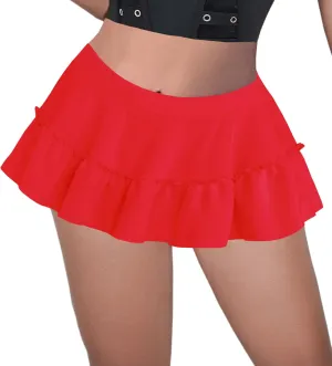 Afibi Women's Short Skater Skirt Basic Casual High Waisted Ruffles Flared Mini Lingerie Skirts