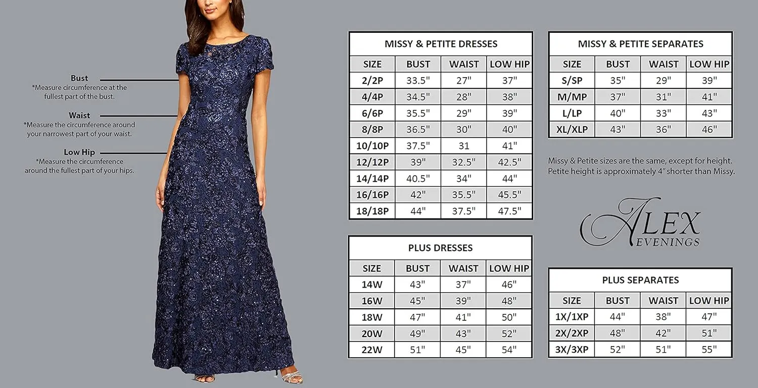 Alex Evenings Women's Short Knee Length Floral Embroidered Cocktail Sheath Dress