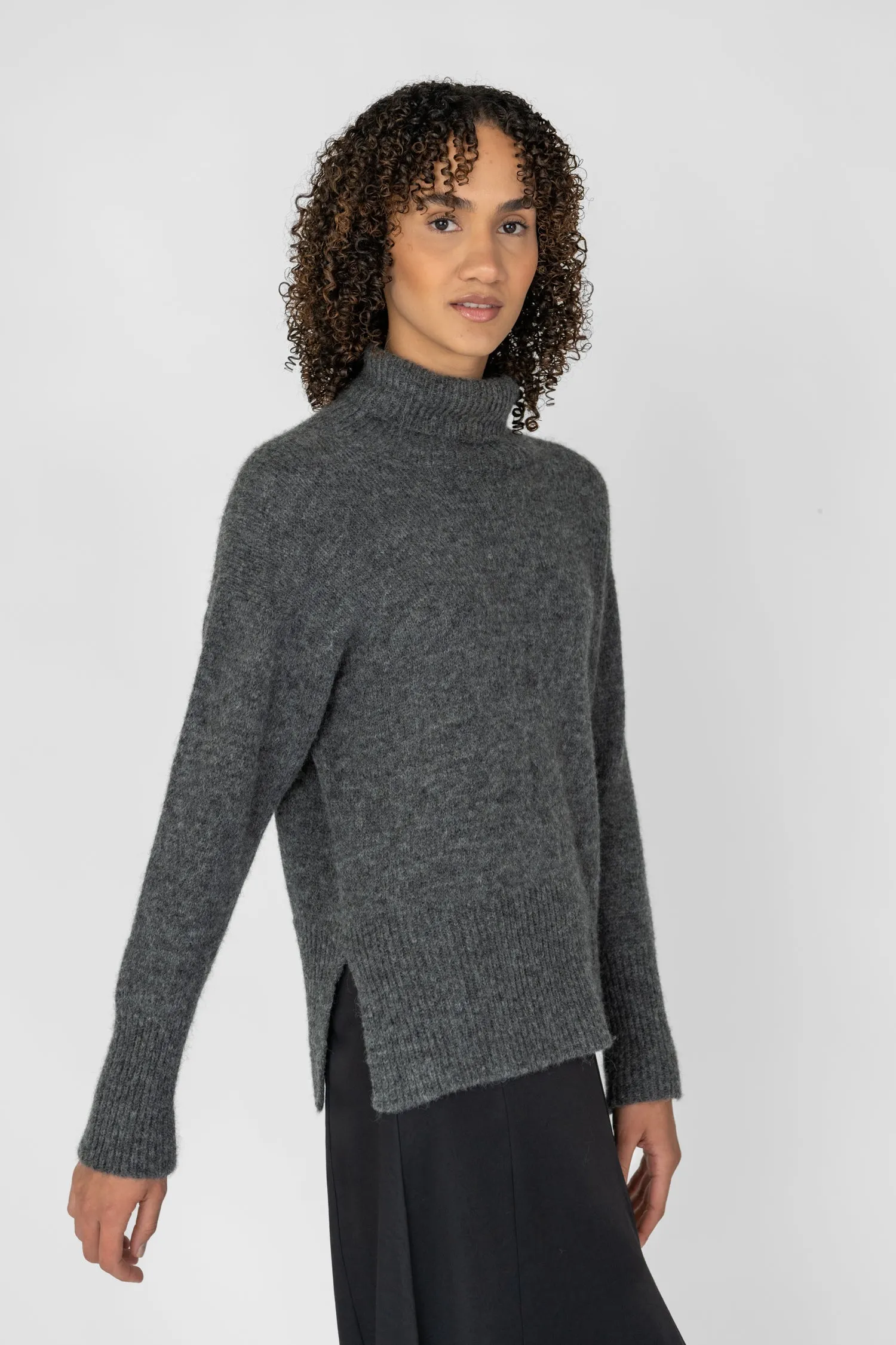 Alpaca Turtleneck Knit Grey