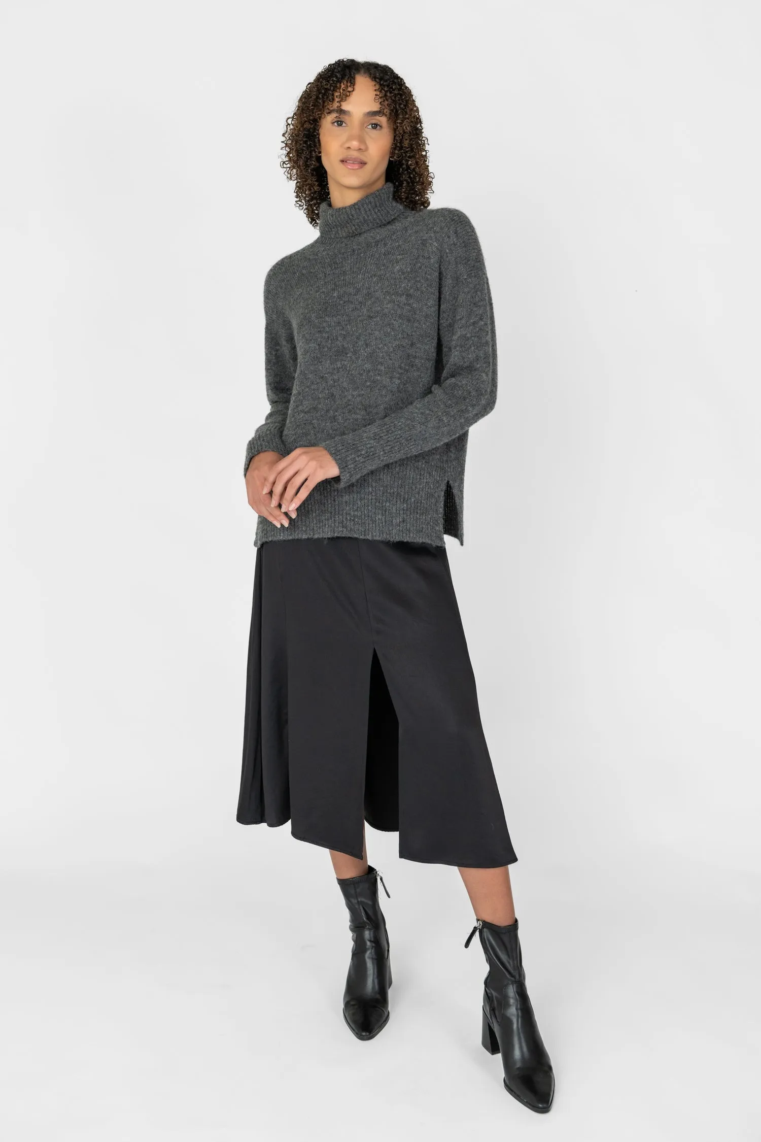 Alpaca Turtleneck Knit Grey