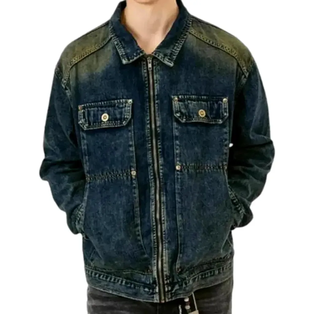 Boho men's denim jacket