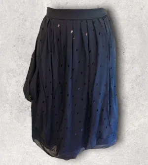 By Malene Birger ISONI Silk Sparkle Draped Skirt, Petrol Blue UK 8 US 4 EU 36