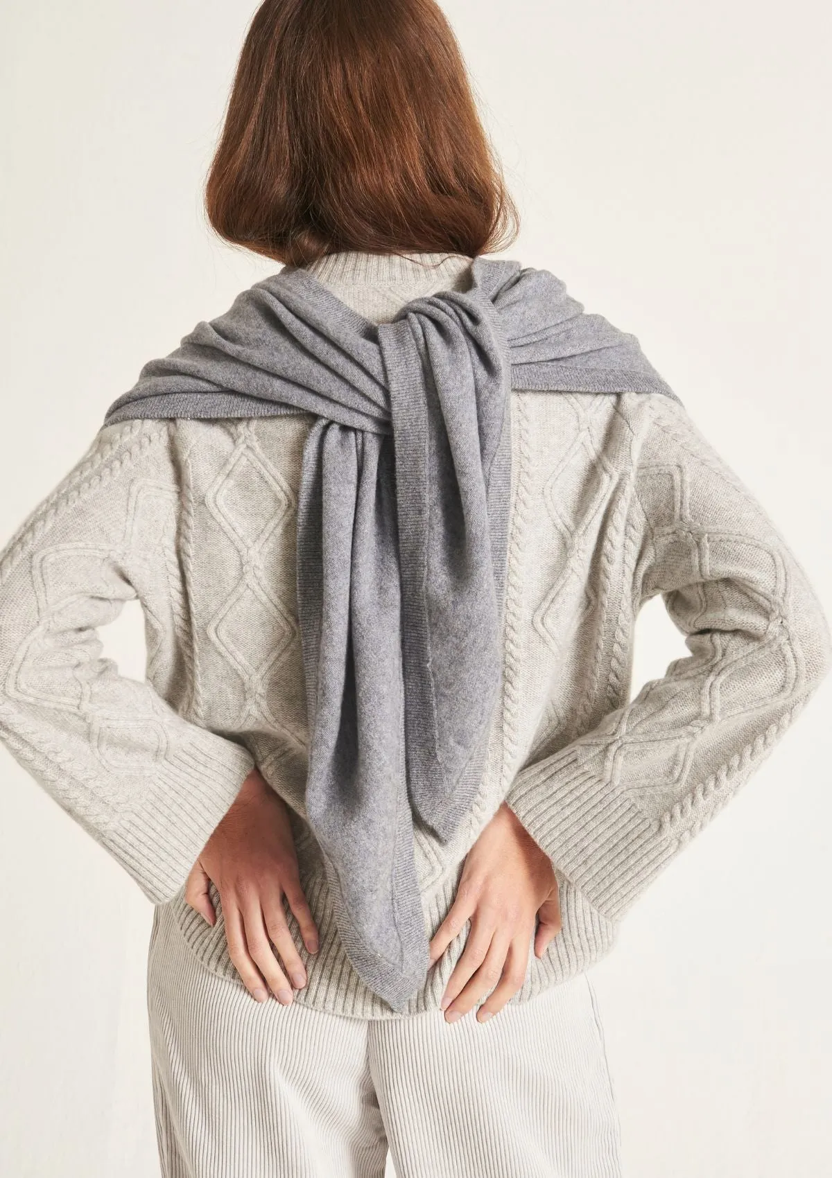 Cashmere Triangle Scarf in Monument Grey