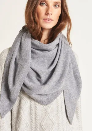 Cashmere Triangle Scarf in Monument Grey