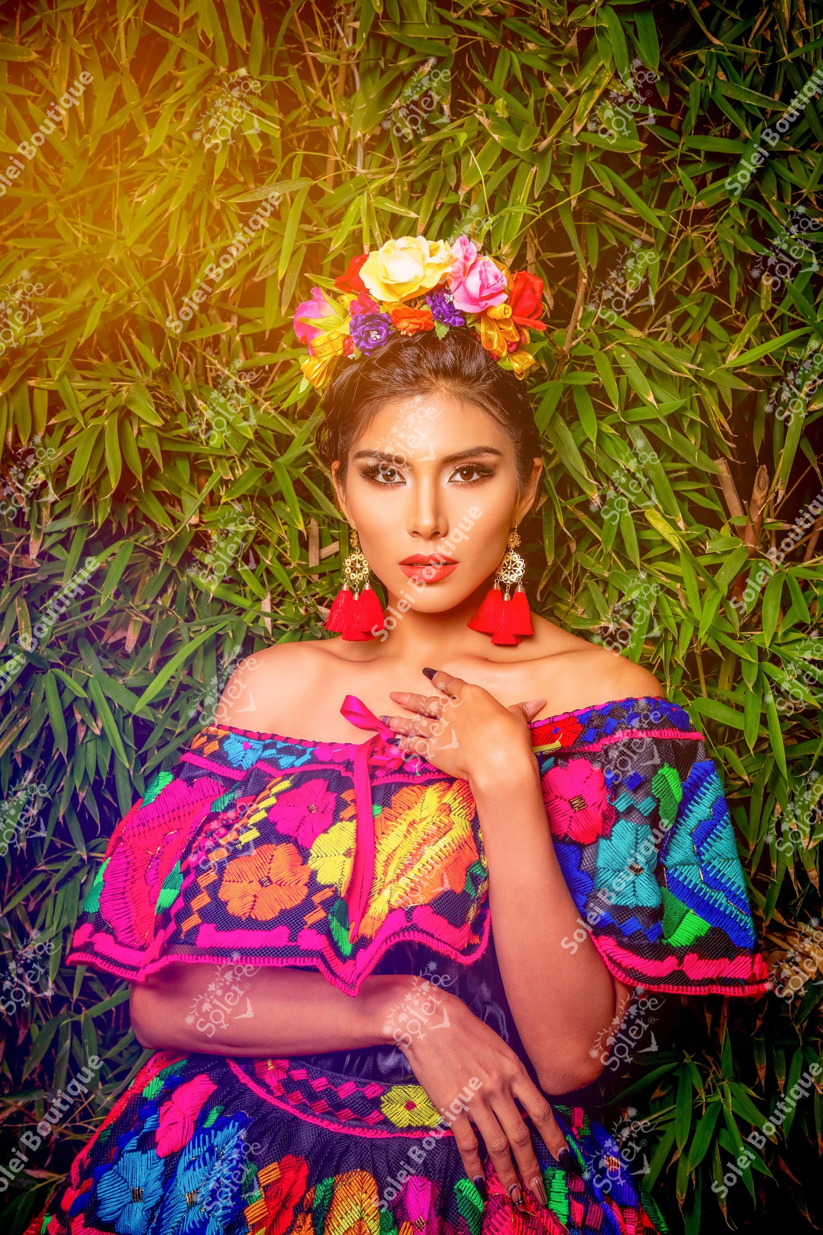 Chiapaneco Doble Ruedo Floral Dress