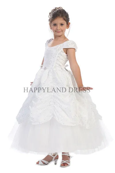 D0555 Embroidered Curtain Detail Dress (4 Diff. Colors)