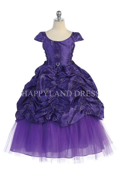 D0555 Embroidered Curtain Detail Dress (4 Diff. Colors)