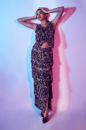 Deep Violet Embroidered Skirt