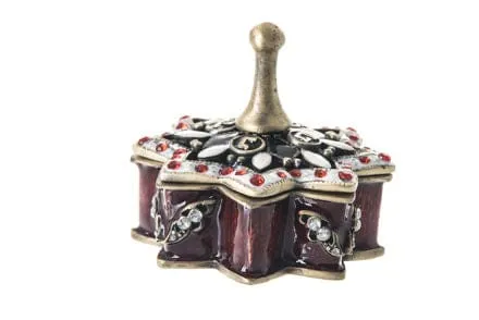 Dreidel Burgundy Jeweled Enamel
