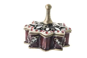 Dreidel Burgundy Jeweled Enamel