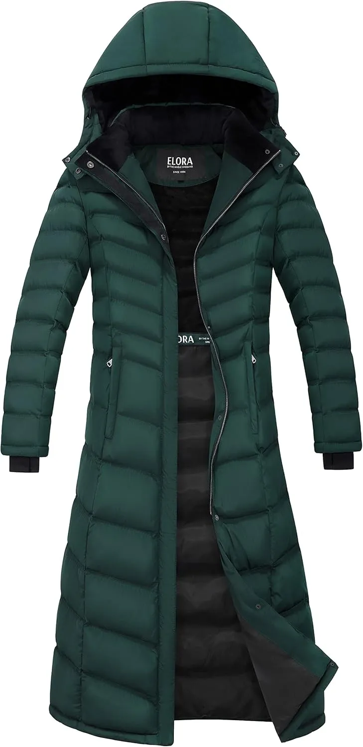 ELORA 47" Women's Winter Coat Heavyweight Full Length Fleece Lined Maxi Puffer Long Coat