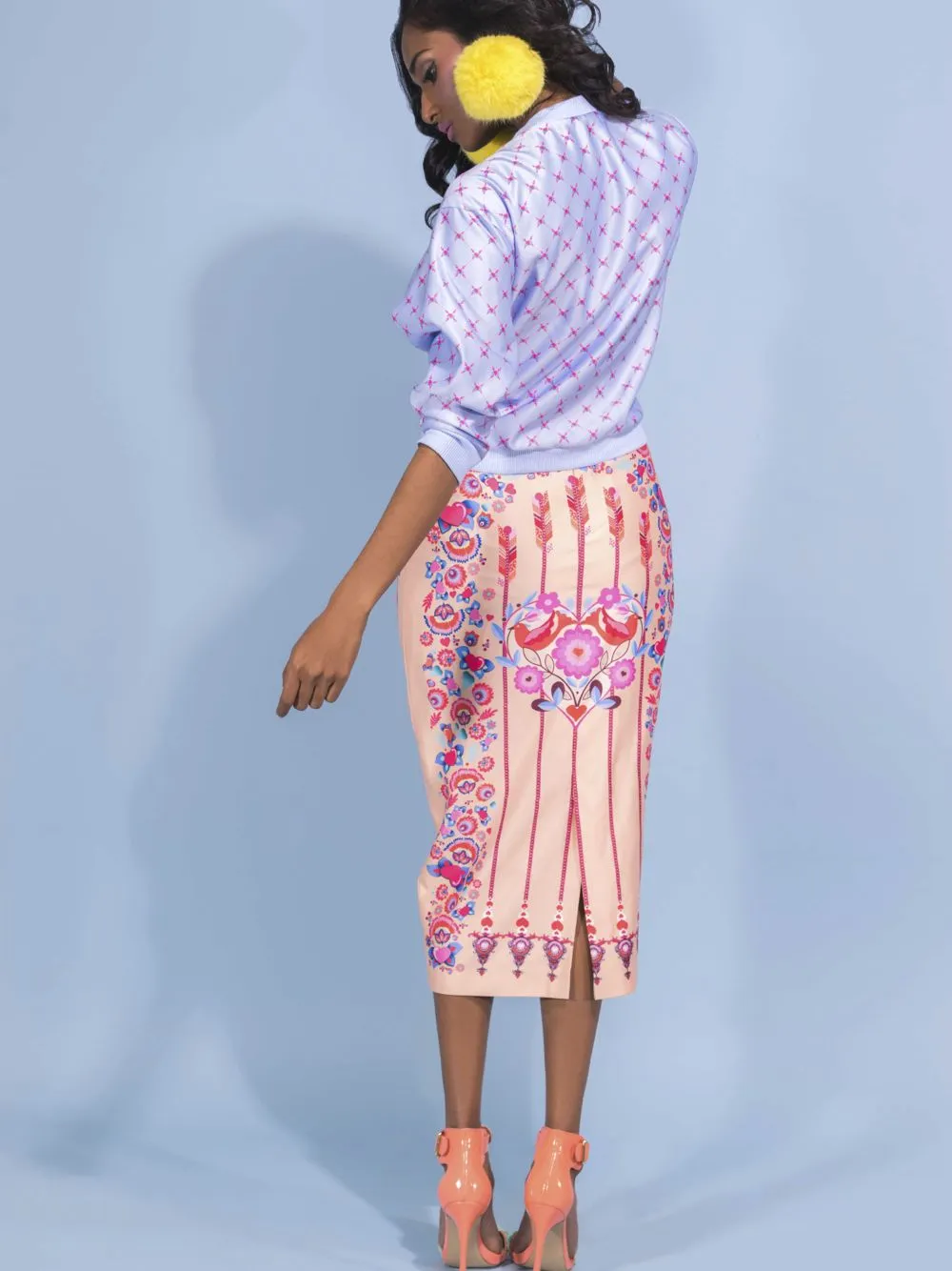 Embroidered Shirt & Skirt Set