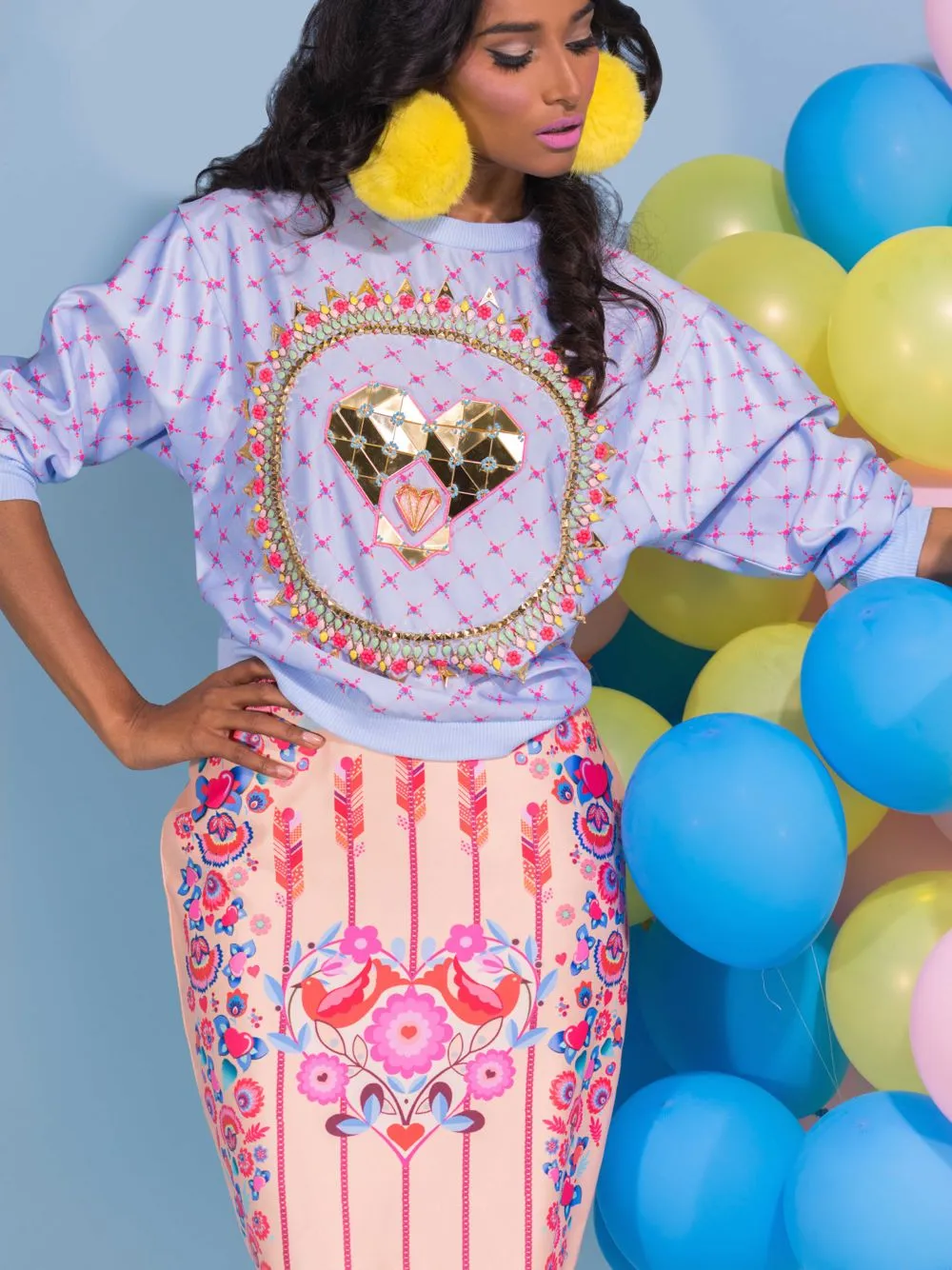 Embroidered Shirt & Skirt Set