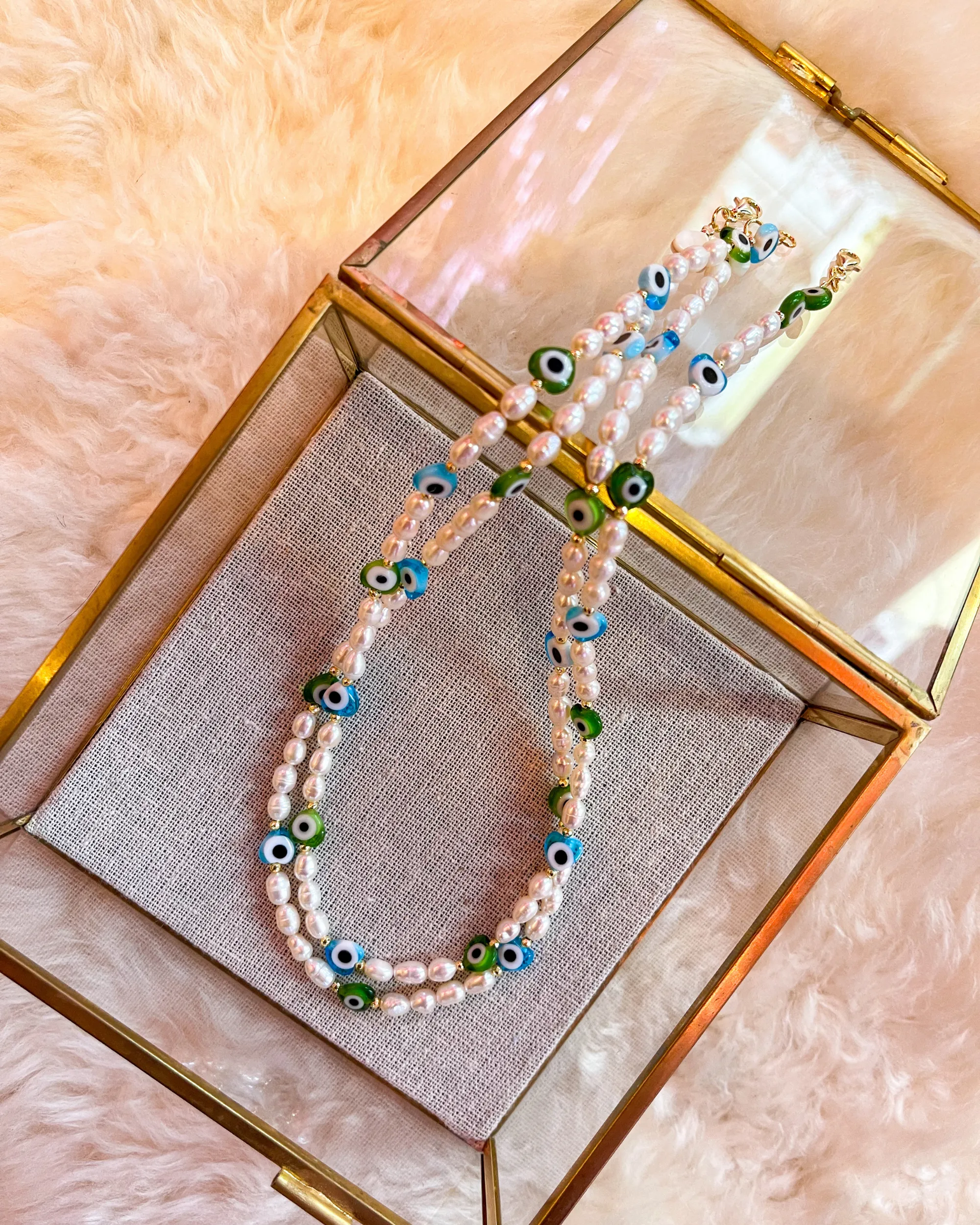 Evil Eye Hearts Necklace