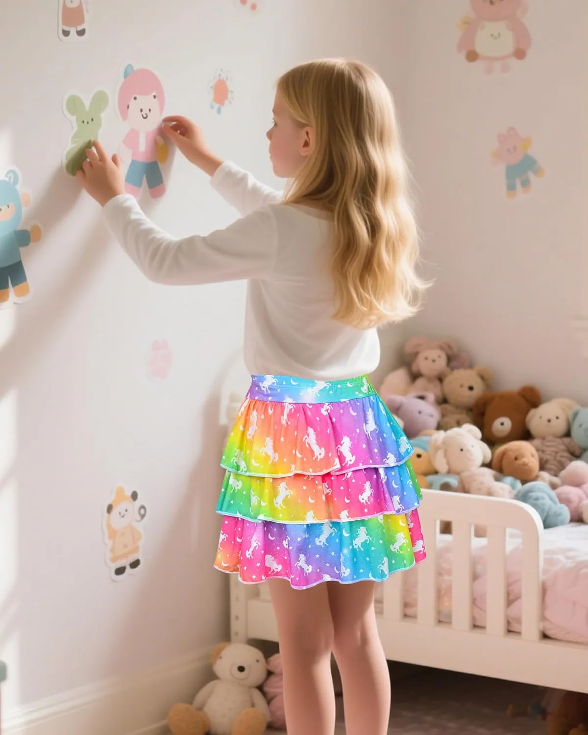 Girls Skirts Layered Tutu for Girls Pink Unicorn Pleated Dresses,Toddler Skirts Princess Party Christmas Birthday 4-6 Years
