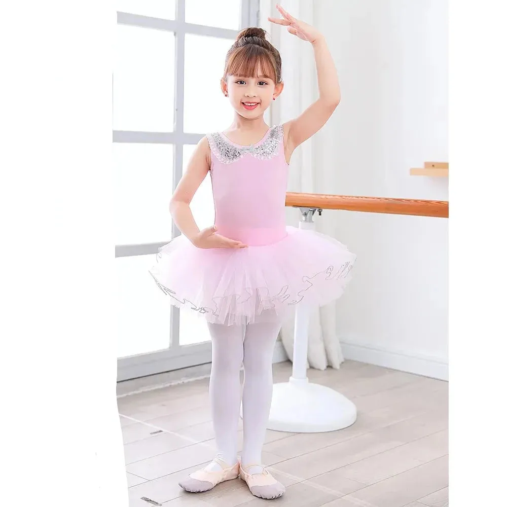 Girls Tulle Tutu Sleeveless Ballerina Dance Costume