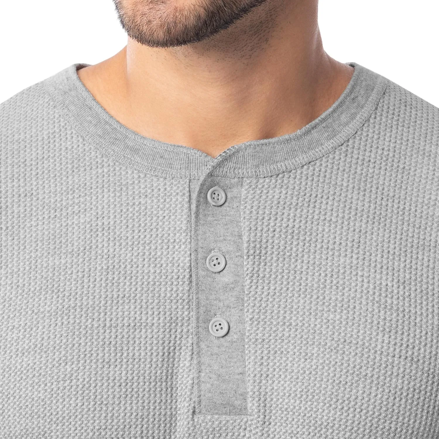 Indera Men's Traditional Waffle Thermal Underwear Long Sleeve Henley Shirt