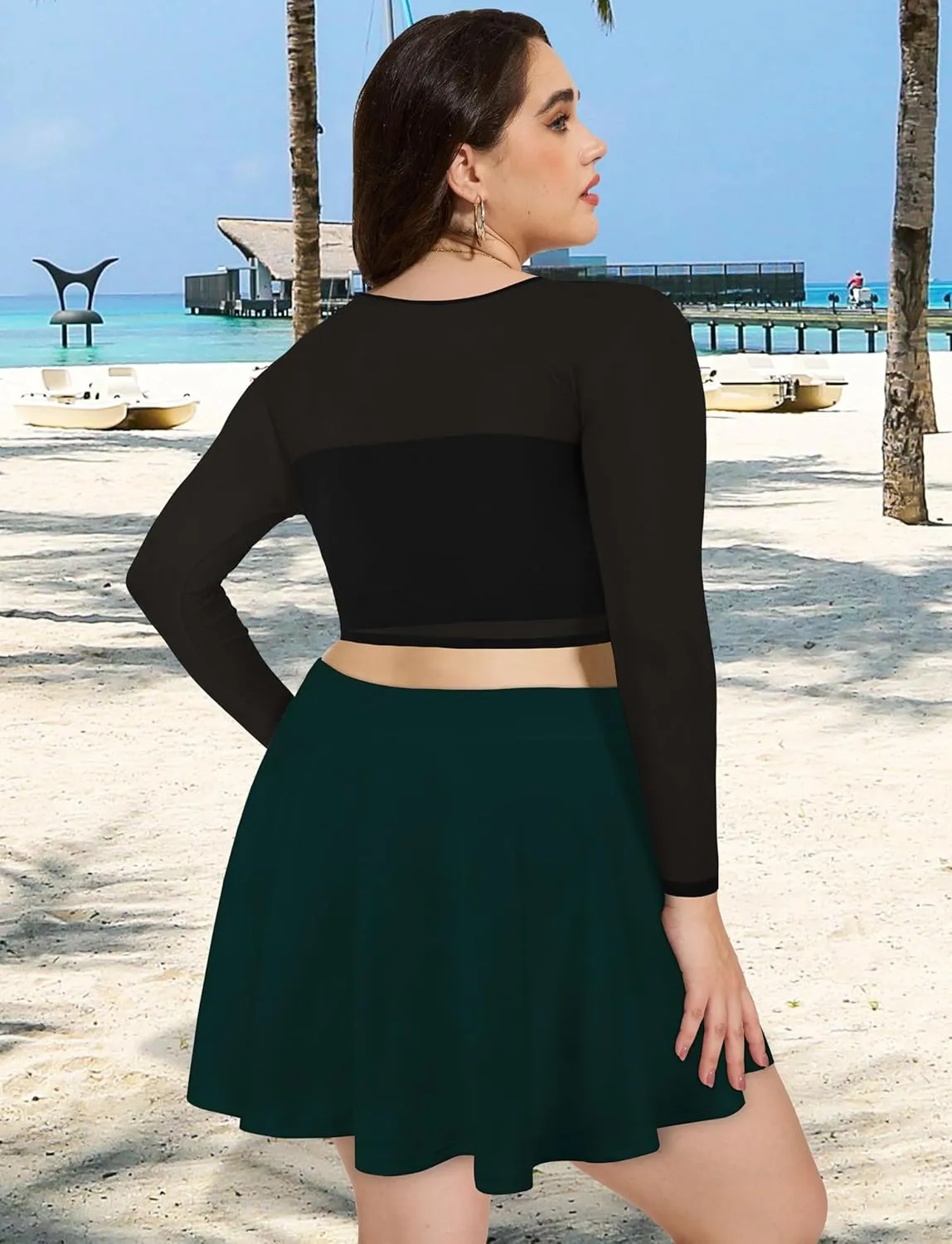 JOELLYUS Plus Size Skirts for Women Summer Pleated Mini Skirt Casual Flowy High Waisted Womens Short Skirts