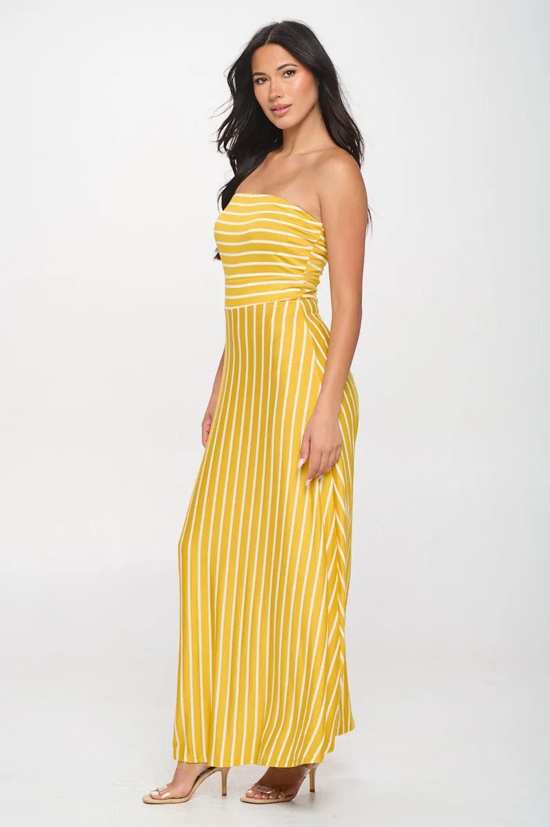 Jones Striped Tube Maxi Dress