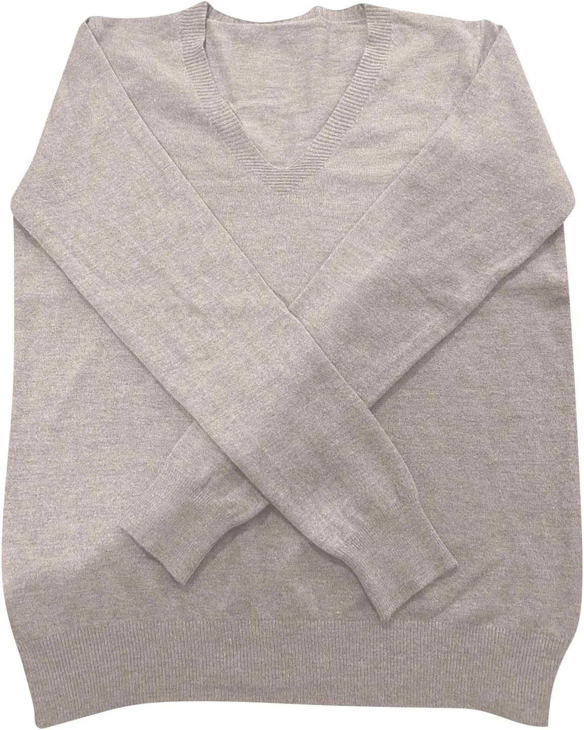Ladies Sweaters Long Sleeve Deep V Neck Cashmere Sweaters Soft Wool Tunic Sweaters Tops Trendy Ribbed Cuffs Sweaters