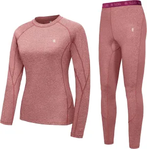 Little Donkey Andy Women's Thermal Underwear Sets Lightweight Warm Base Layers Quick Dry Wicking Top and Bottom for Winter