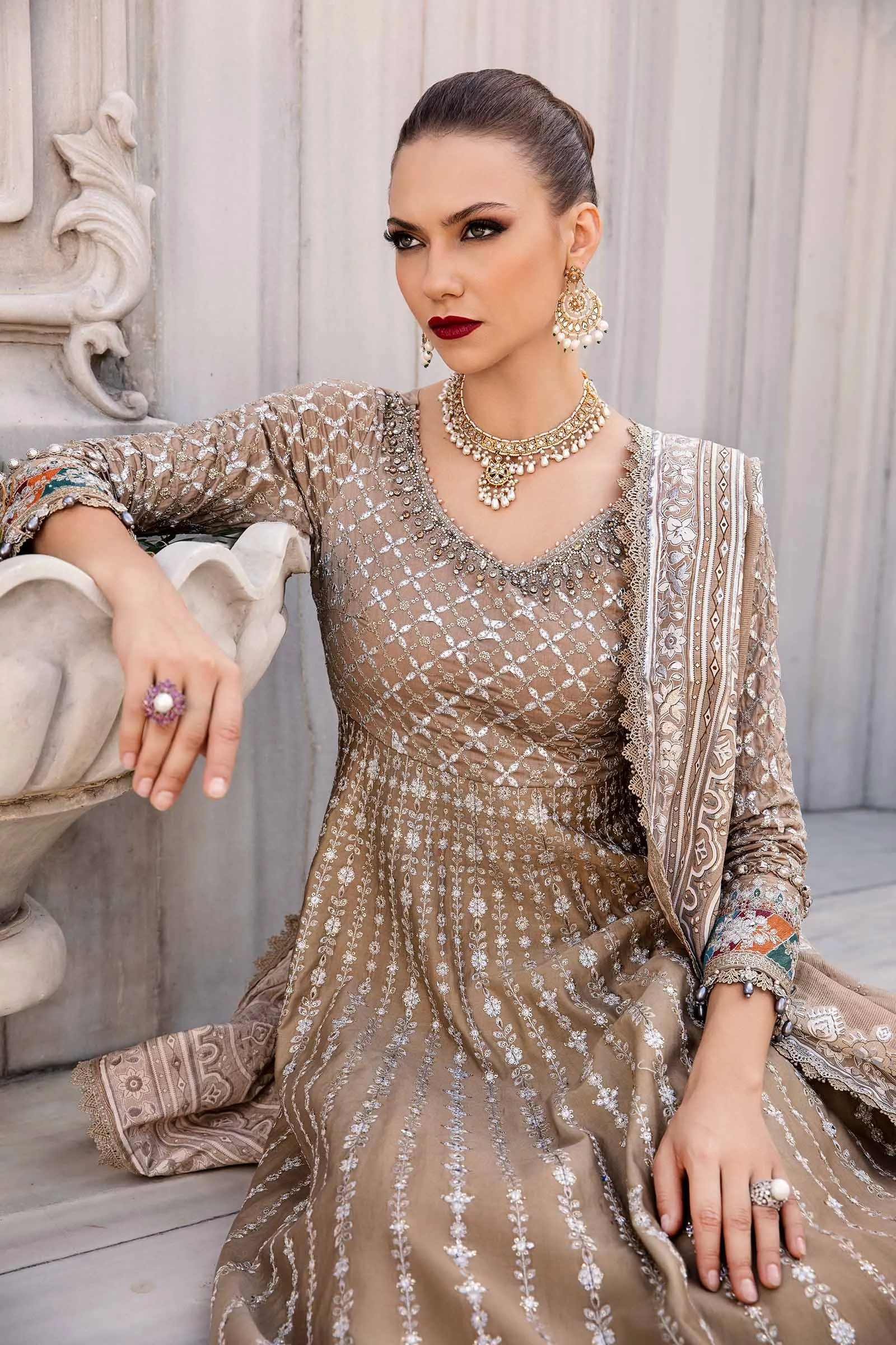 MARIA.B Sateen Cotton Satin Suit – CST-810