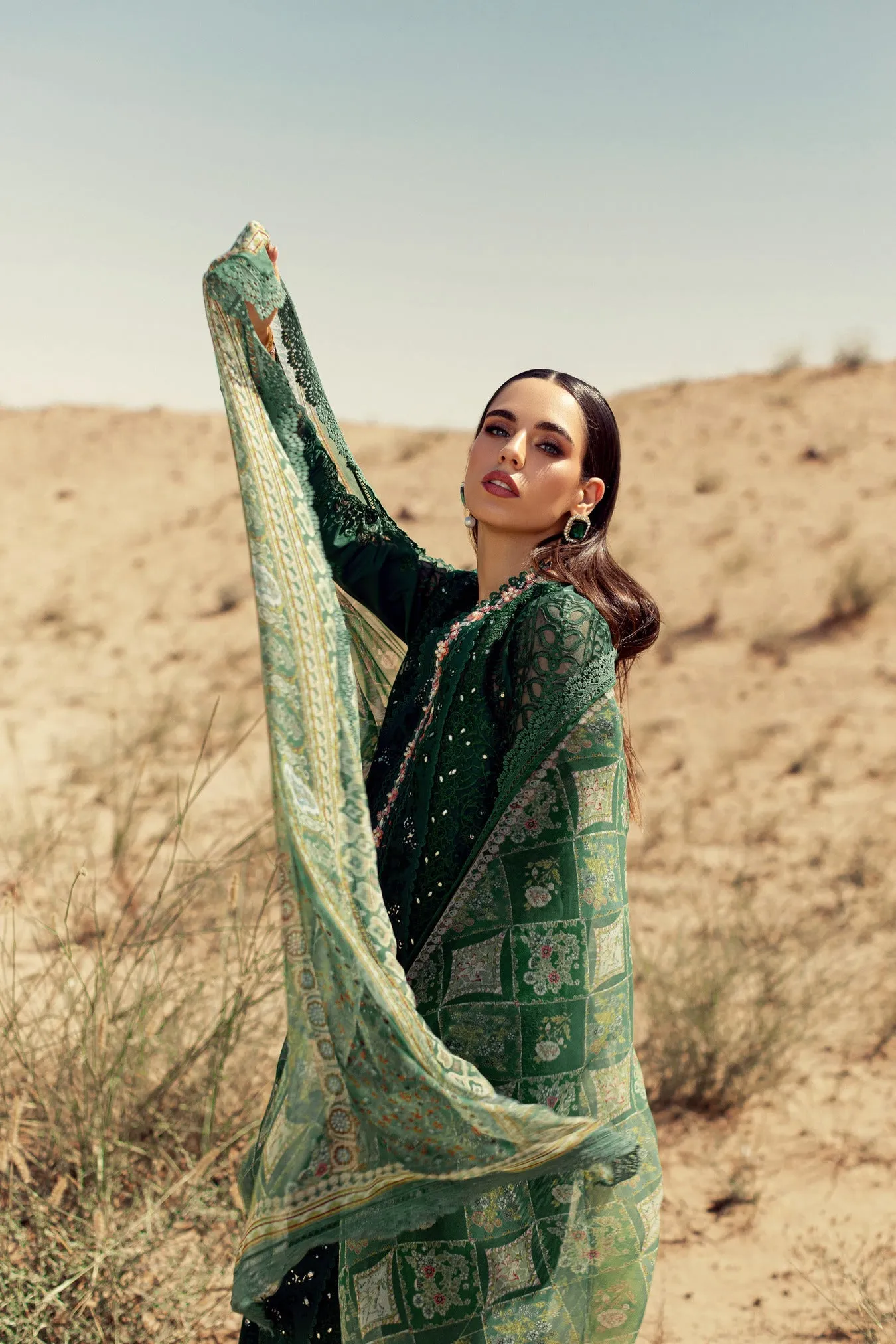 Noor by Saadia Asad Eid Handwork Laserkari Lawn – D8