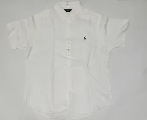 Nwt Polo Ralph Lauren White Linen Small Pony Classic Fit Button Up