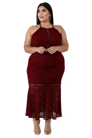 Plus Size Backless Sleeveless Evening Party Dress