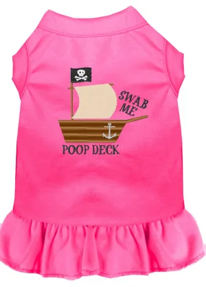 Poop Deck Embroidered Dog Dress Bright Pink Med (12)