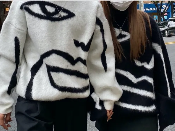Print Brushed Knit sweater