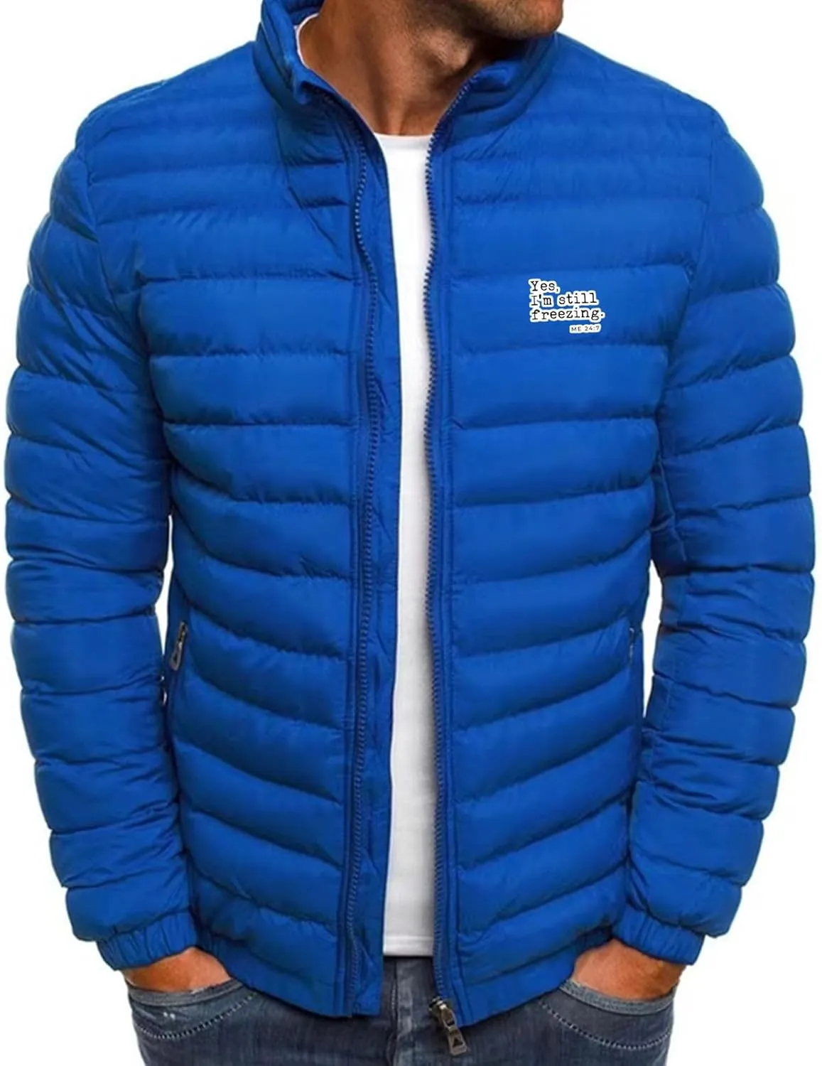 Puffer Jacket Men Lightweight Packable Down Jacket Zip up Quilted Jacket Windproof Insulated Jacket Warm Winter Coat