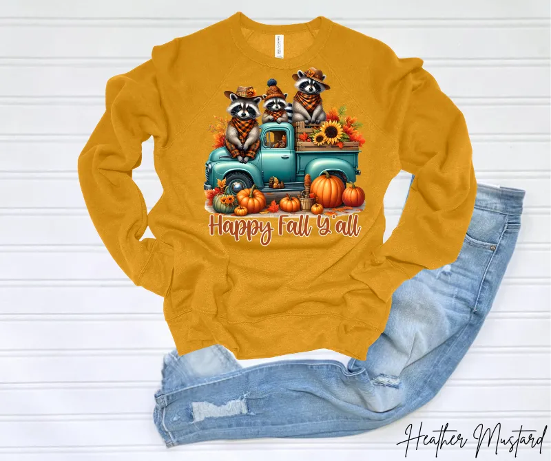 Raccons Happy fall Y'all Sweatshirt