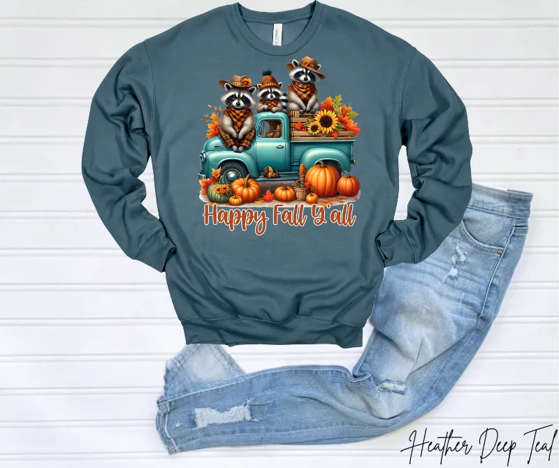 Raccons Happy fall Y'all Sweatshirt