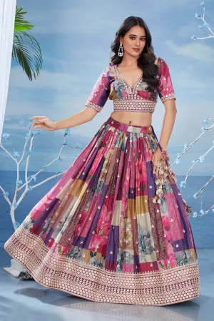 Radiant Pink Embellished Raw Silk Skirt Set