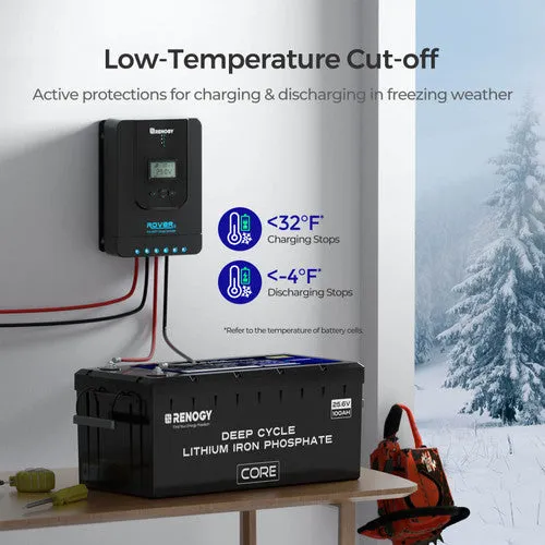 Renogy Deep Cycle 24V 100Ah Core lithium battery  with Self-heating function