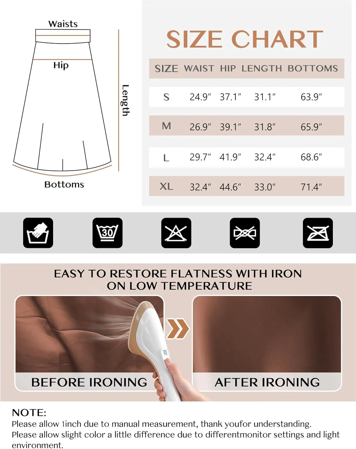 Satin Skirts for Women Trendy, High Waisted Women Silk Skirt Midi Length Elegant