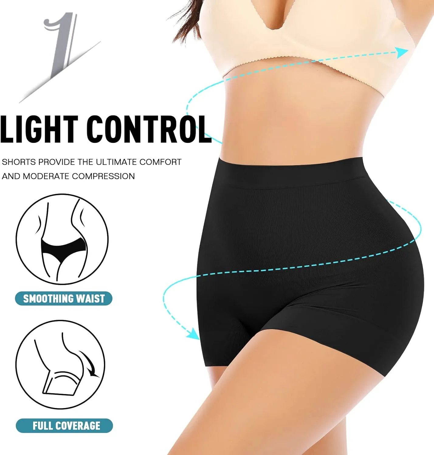 Seamless Shaping Boyshorts Panties for Women Slip Shorts Under Dress Shapewear Shorts Tummy Control Underwear