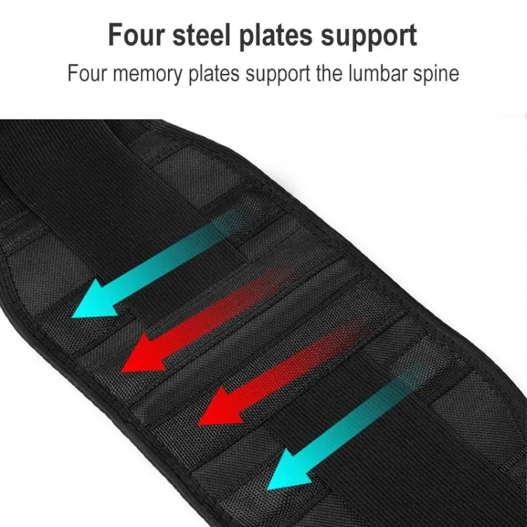 Self-heating Lumbar Support Warm Magnetic Therapy Self-heating Waist Protector (Black)