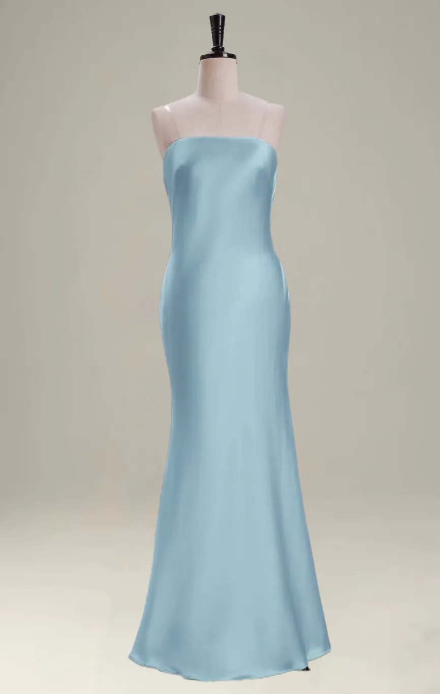 Strapless Green Mermaid Long Bridesmaid Dress