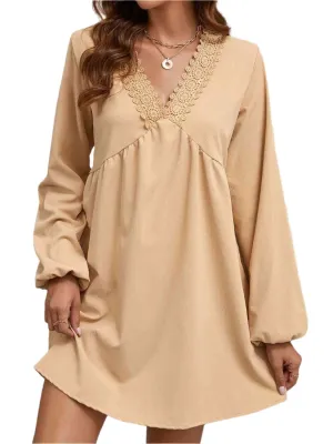 TEEK - Tan V-Neck Emily Dress