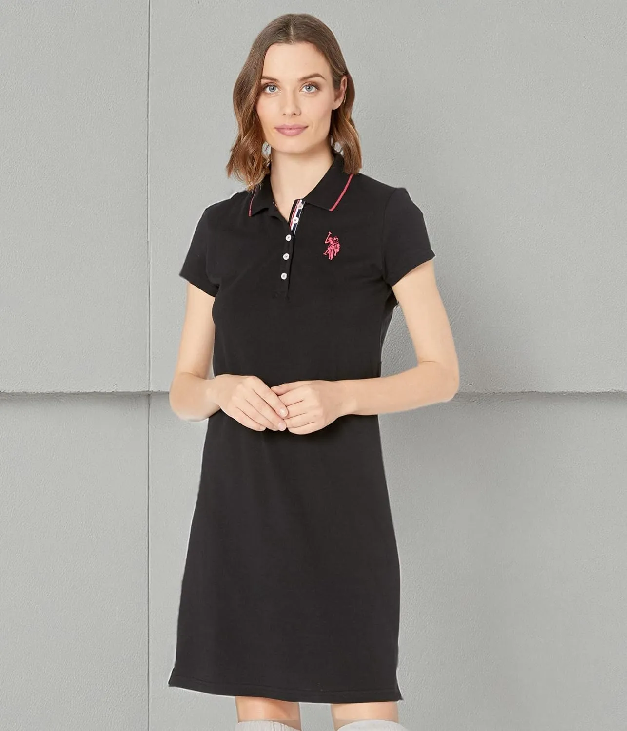 TIPPED POLO DRESS
