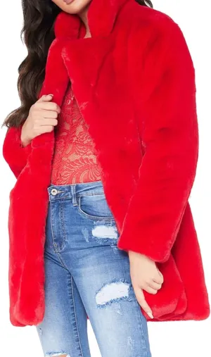 TOPONSKY Womens Winter Warm Lapel Faux Fur With Inner Lining & Buttons Coats