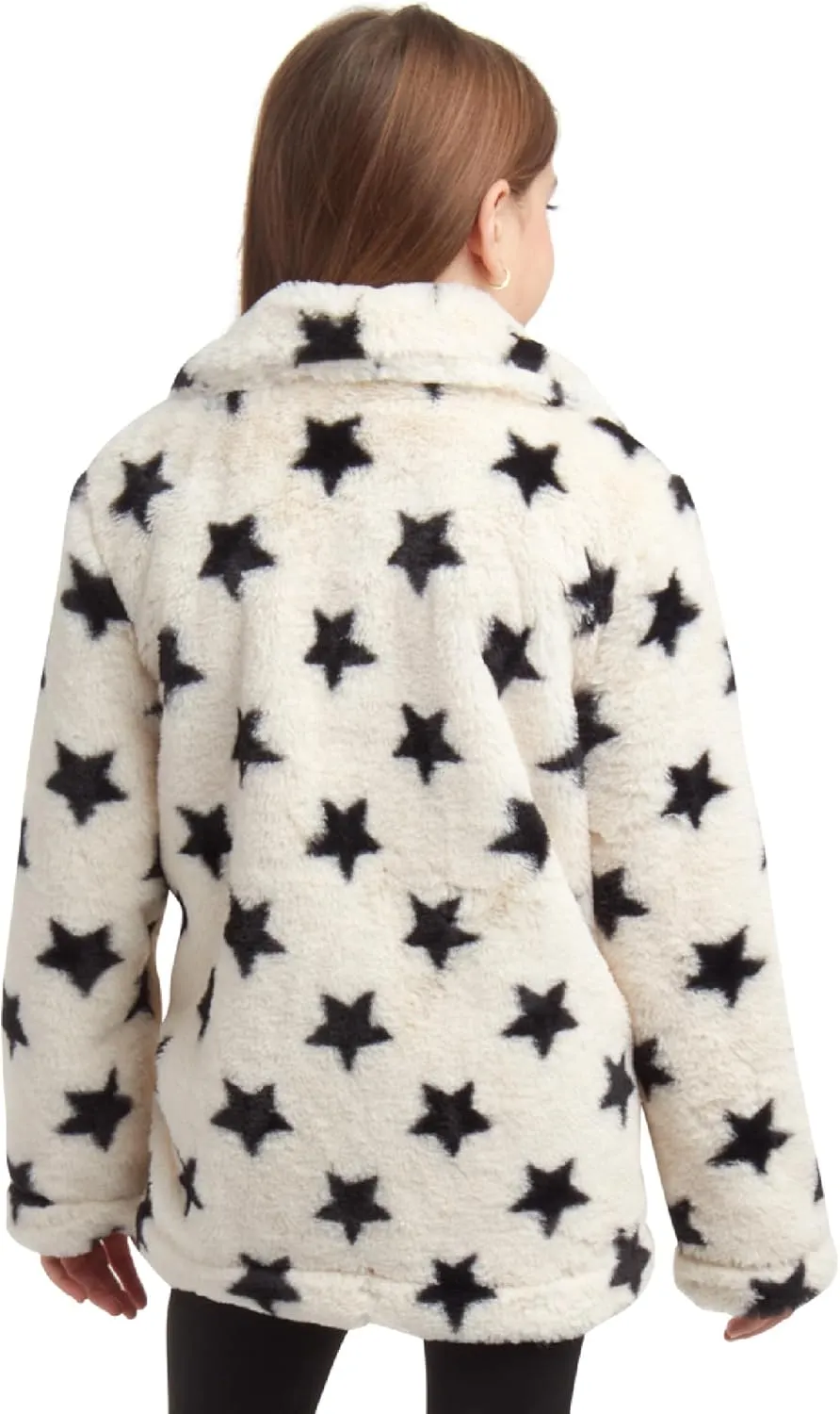 URBAN REPUBLIC Girls' Jacket- Long-Length Plush Faux Fur Teddy Overcoat