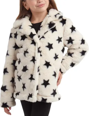 URBAN REPUBLIC Girls' Jacket- Long-Length Plush Faux Fur Teddy Overcoat