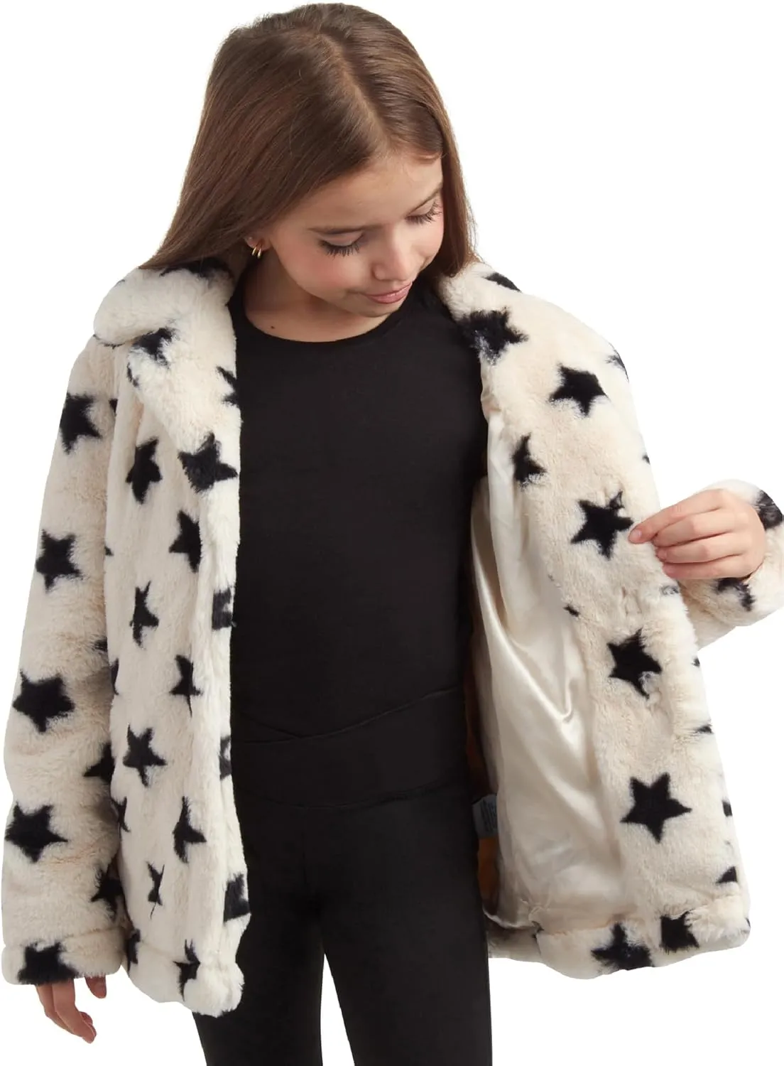 URBAN REPUBLIC Girls' Jacket- Long-Length Plush Faux Fur Teddy Overcoat