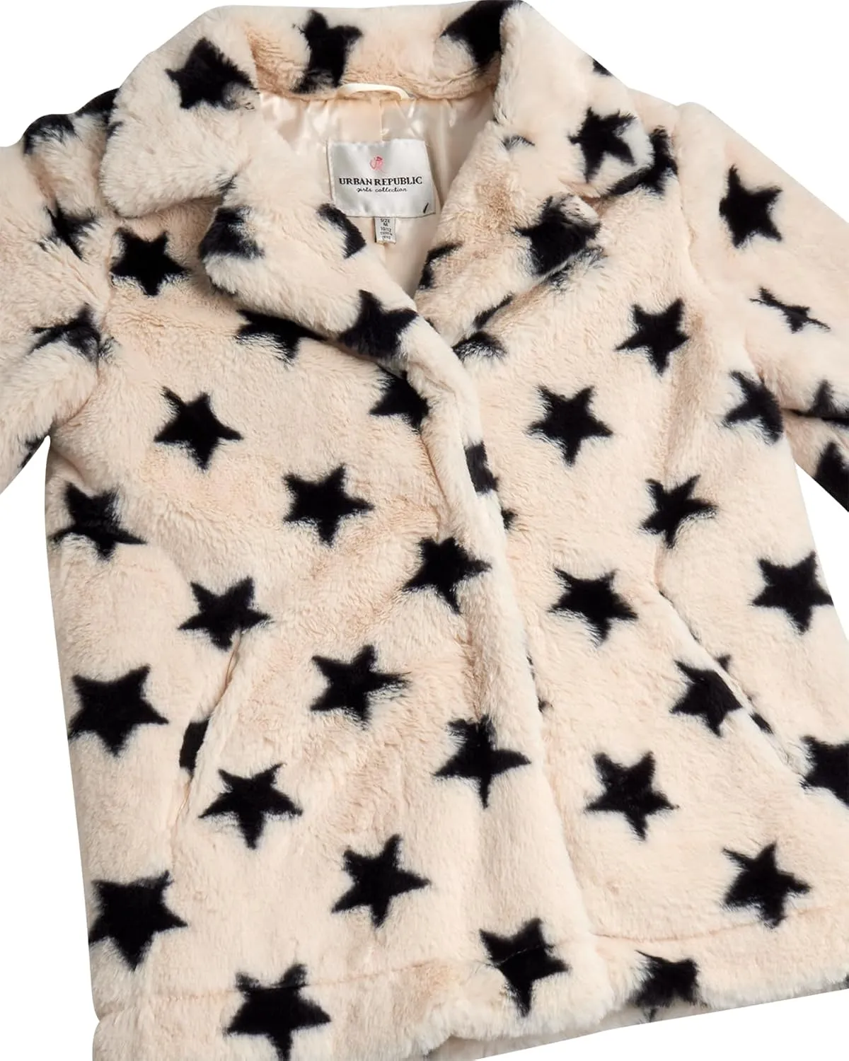 URBAN REPUBLIC Girls' Jacket- Long-Length Plush Faux Fur Teddy Overcoat