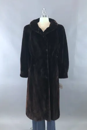 Vintage Dark Brown River Mink Fur Coat