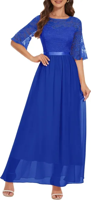 Wedtrend Women's Formal Dresses 2025 Wedding Guest Dress Bell Sleeve Bridesmaid Dresses Maxi Evening Dress