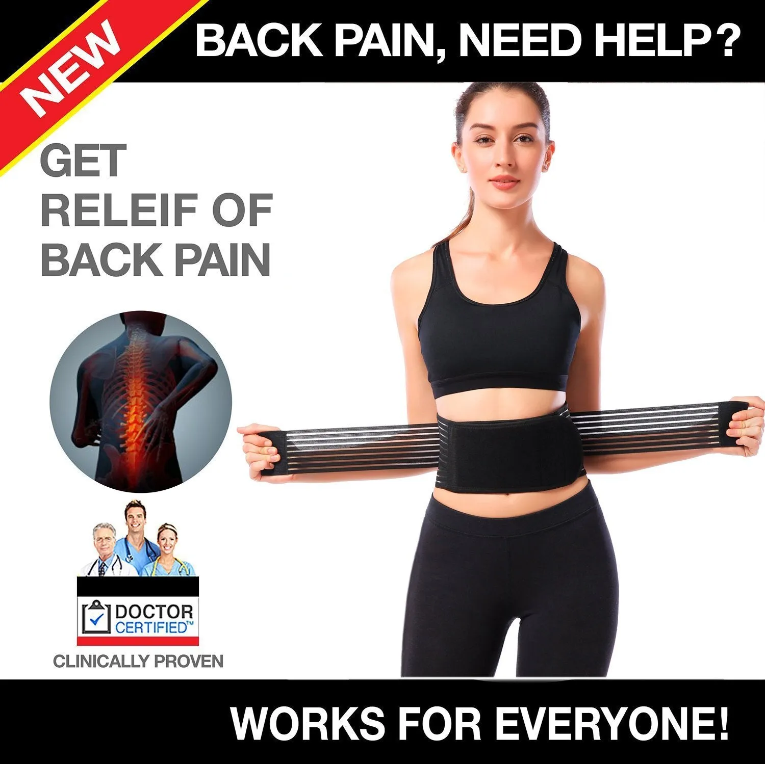 Women's Magnetic Therapy Self Heating Back Brace